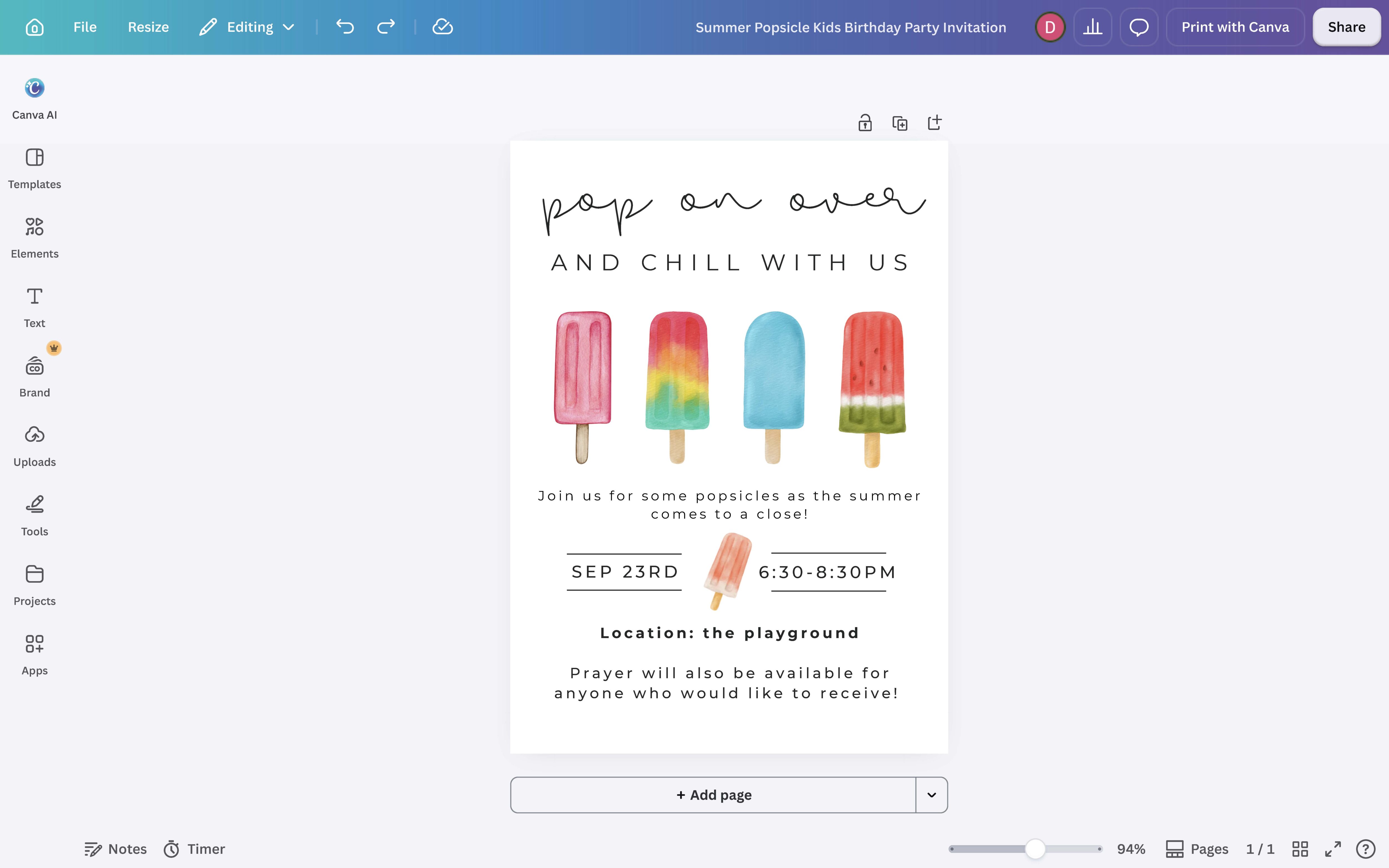 Popsicles & Prayer
